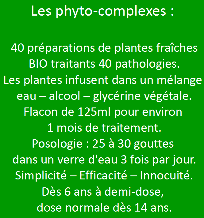 Phyto-complexe: présentation des préparations liquides BIO